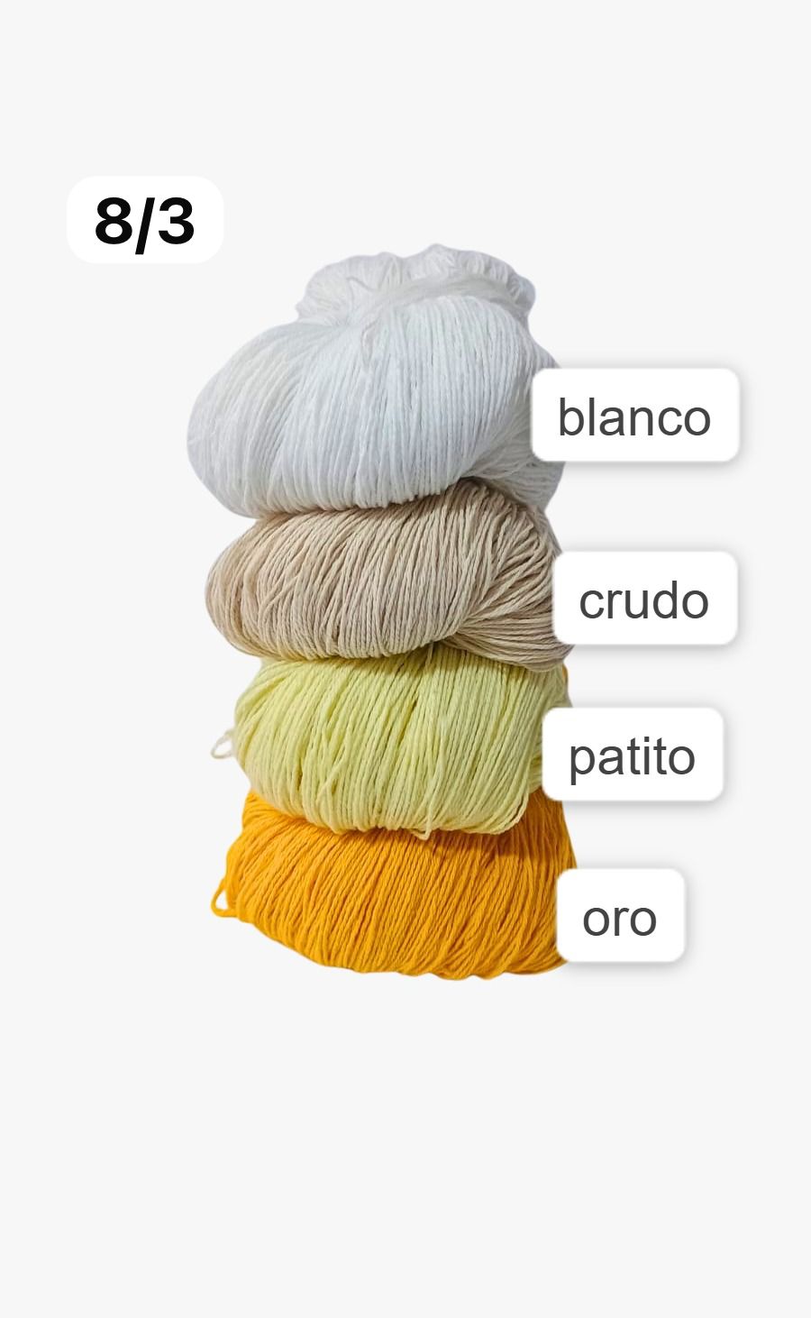 Hilo de algodón FINO madejas de 150 g